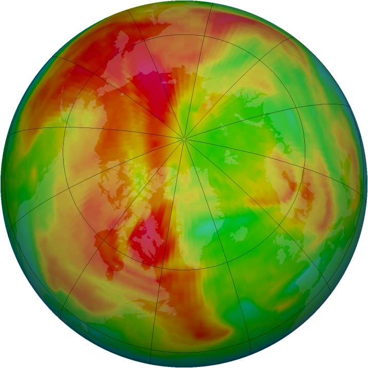 Arctic ozone map for 19 March 1998